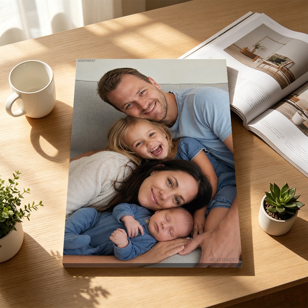 Home Textiles & Decorations - ภาพพิมพ์บนผ้าแคนวาส 2D แบบปรับแต่งได้พร้อมกรอบไม้ ภาพครอบครัวหรือคู่รักแบบกำหนดเอง พิมพ์เงา ตกแต่งผนังภายในบ้าน