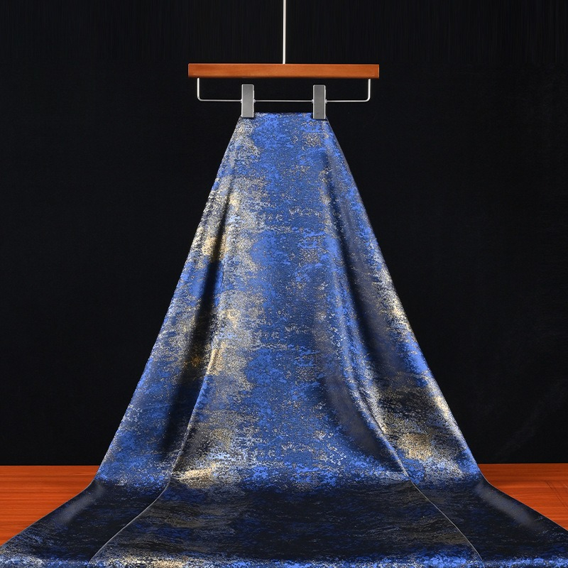 ผ้าลายสีน้ำเงินแบบเรโทร ไล่สีท - Home Textile บทวิจารณ์และราคา