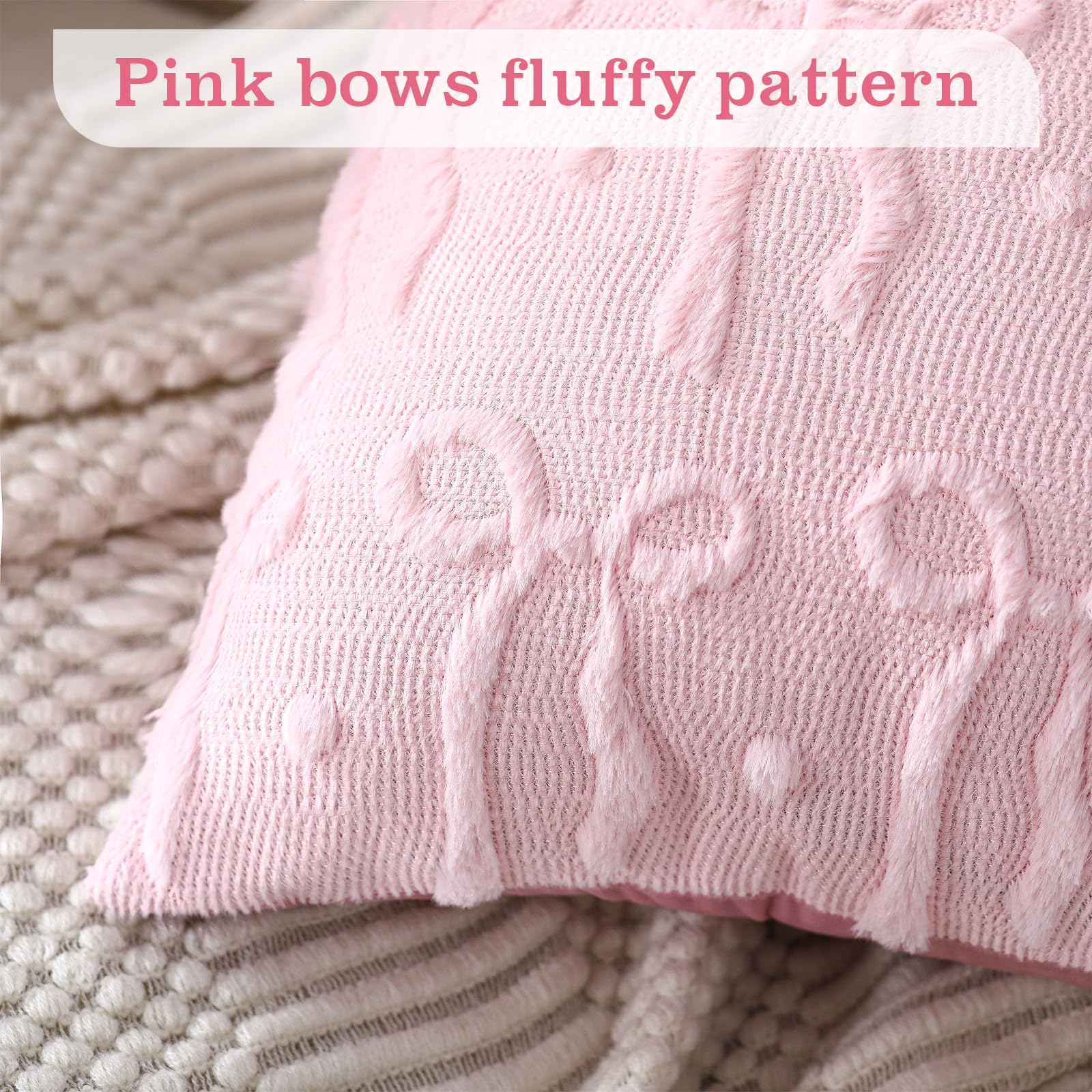 ปลอกหมอนอิงลายโบว์สีชมพู ขนาด  - Pillow Insert 18X18 บทวิจารณ์และราคา